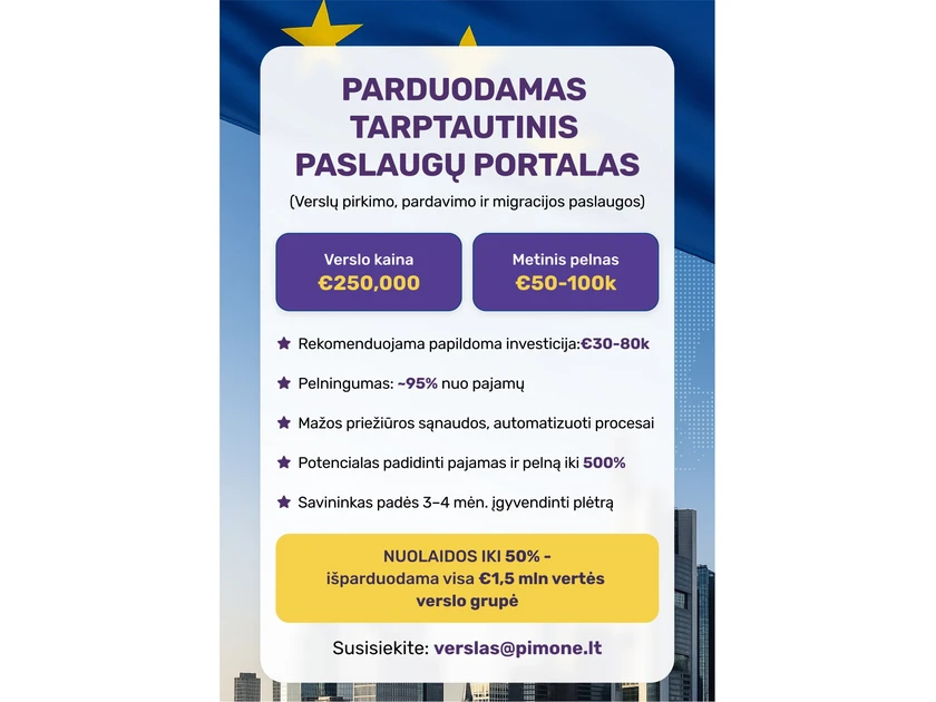 Įsigykite pelningą verslą ir uždirbkite iki 100 tūkst. per metus!